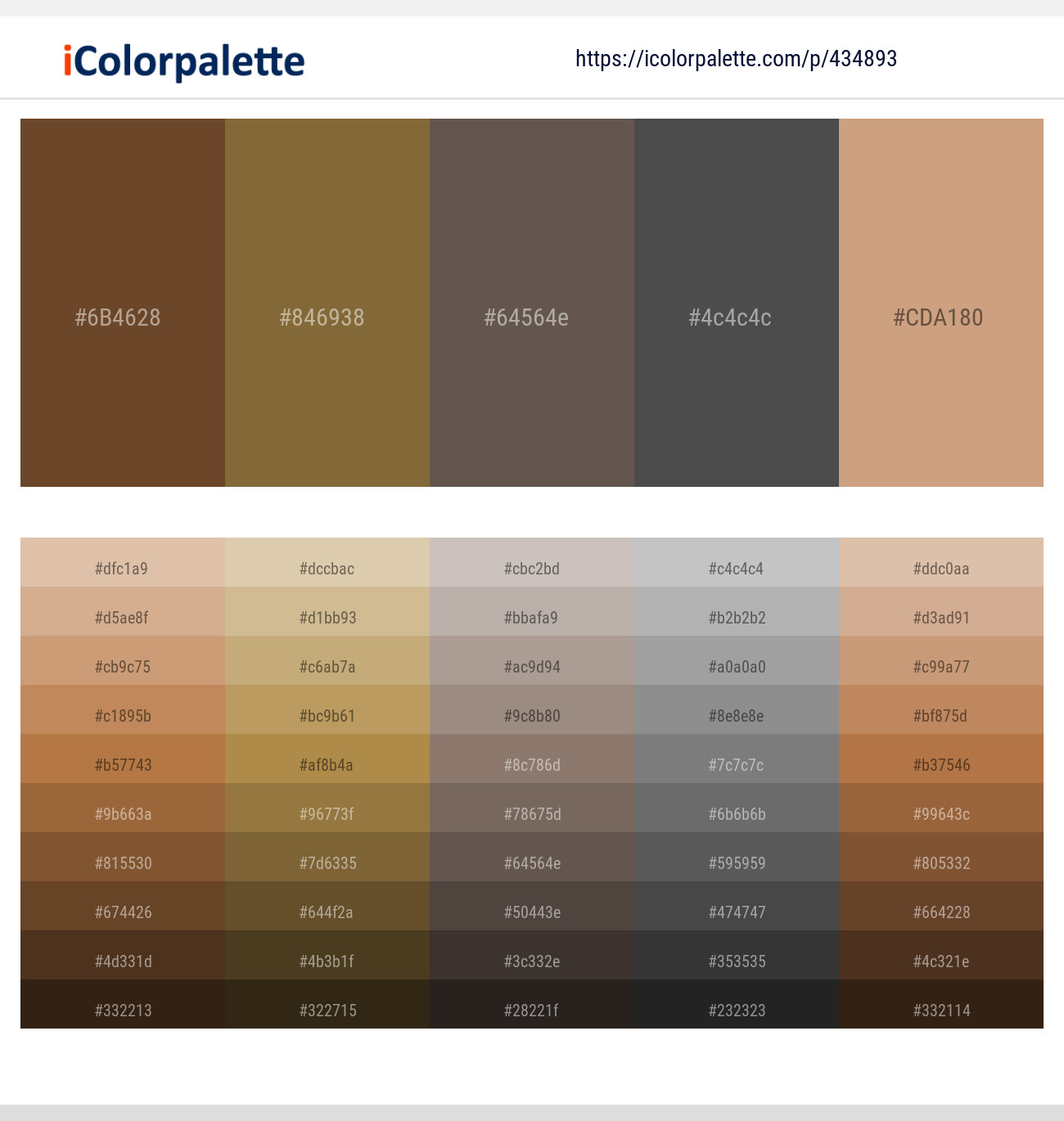 Pickled Bean – Potters Clay – Pine Cone – Tundora – Tan Color scheme