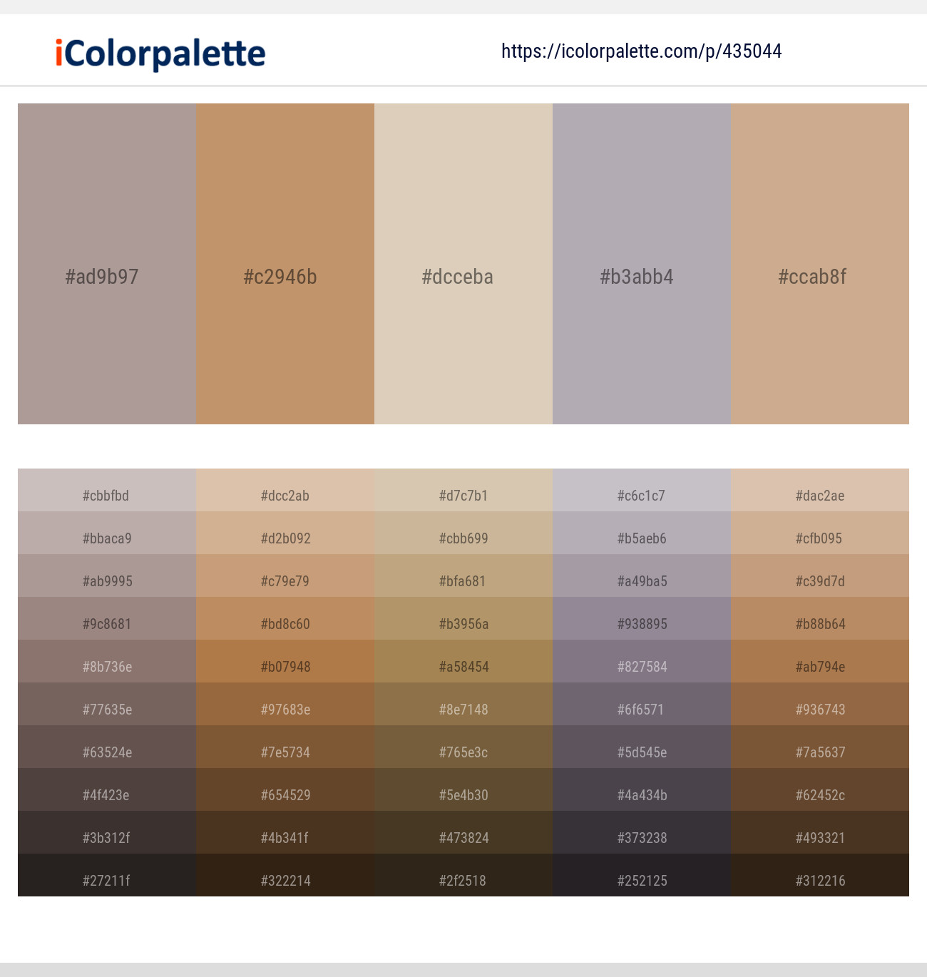 Del Rio – Twine – Akaroa – Chatelle – Sorrell Brown Color scheme