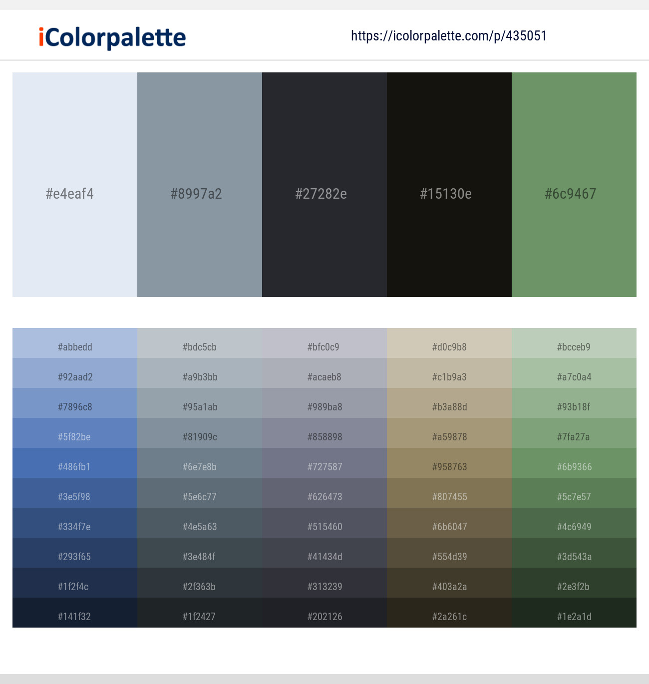 Catskill White – Regent Gray – Shark – Rangoon Green – Highland Color scheme