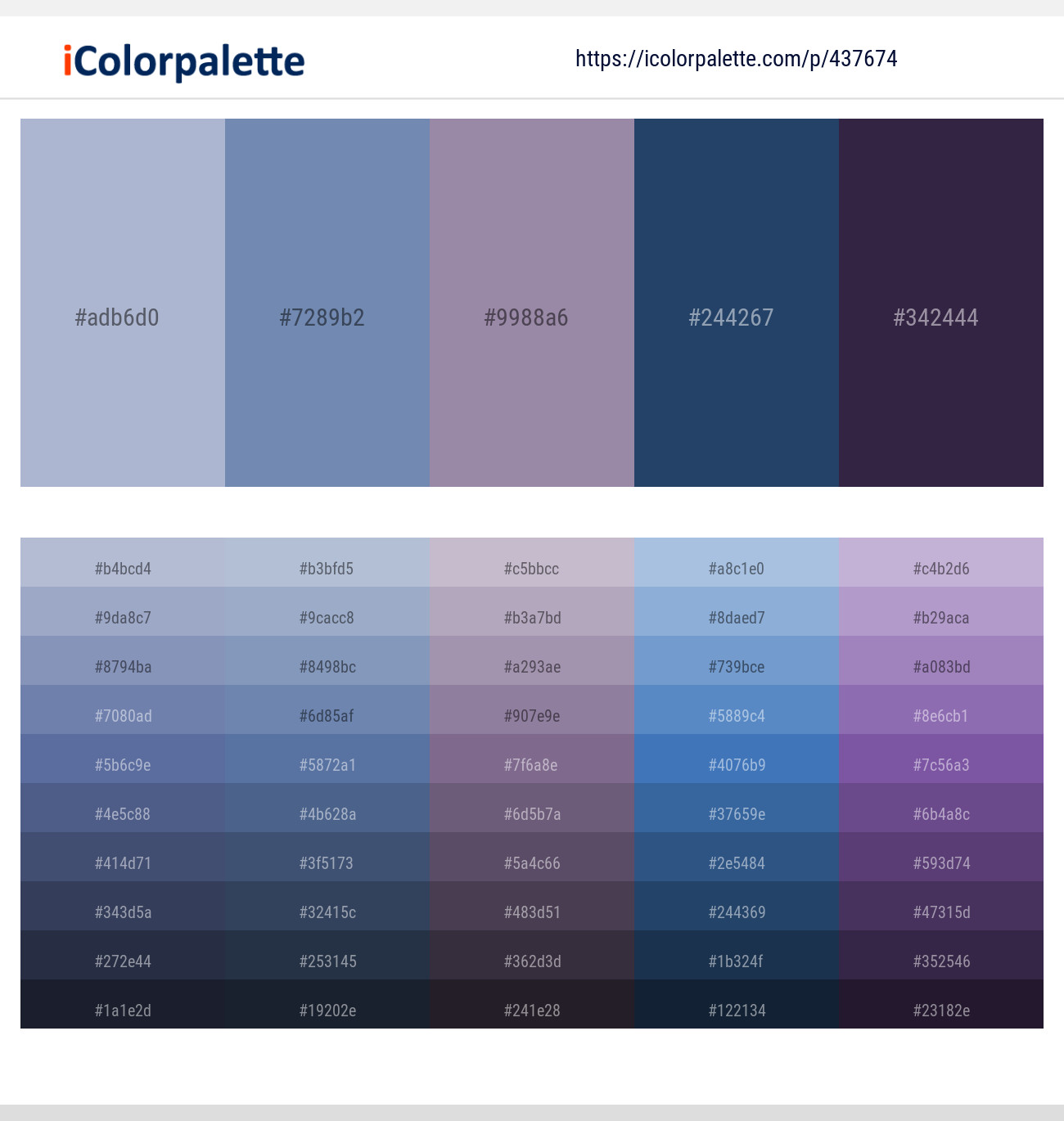Casper – Wild Blue Yonder – Amethyst Smoke – Cello – Martinique Color scheme