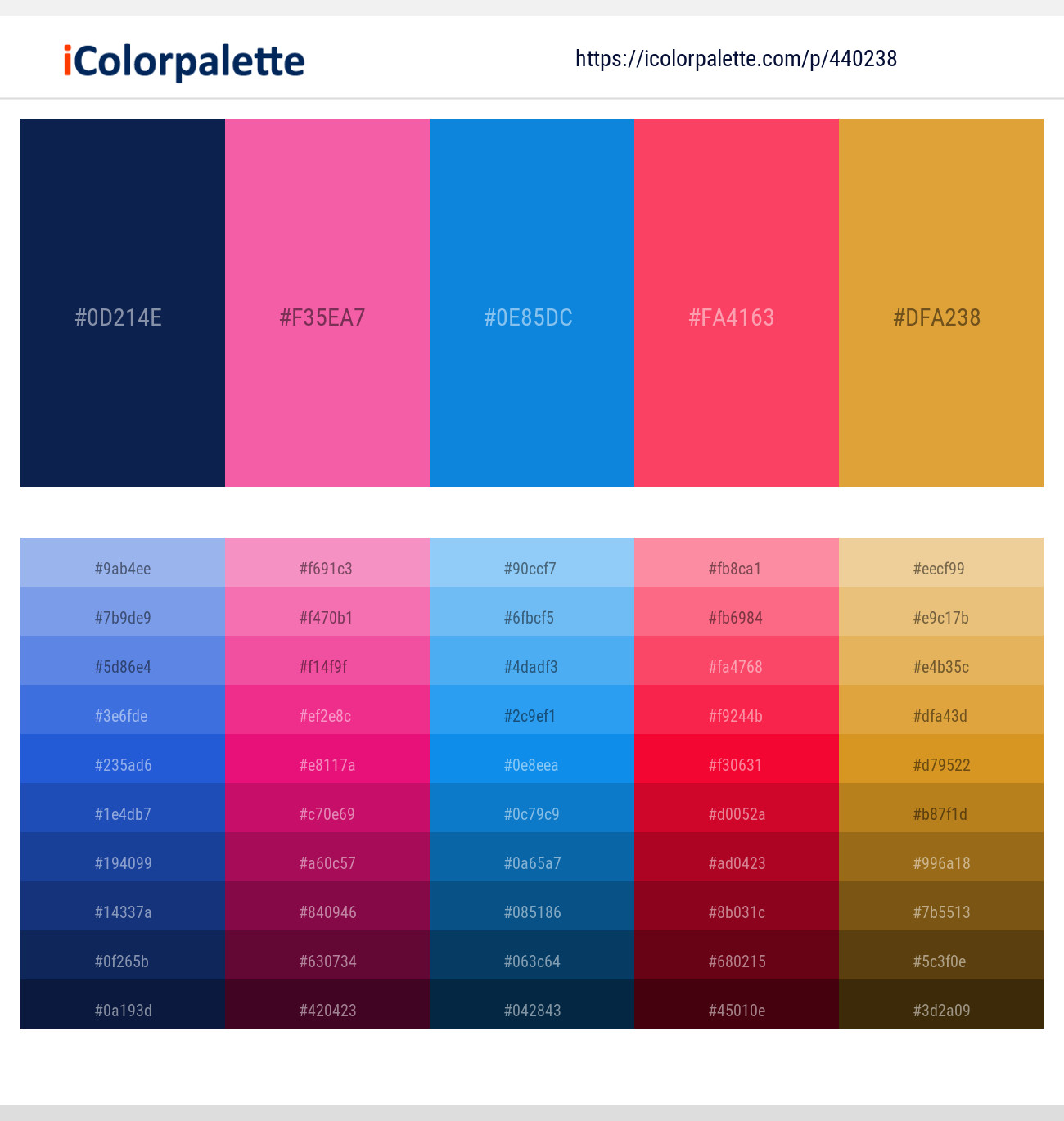 Downriver – Brilliant Rose – Cerulean – Radical Red – Anzac Color scheme