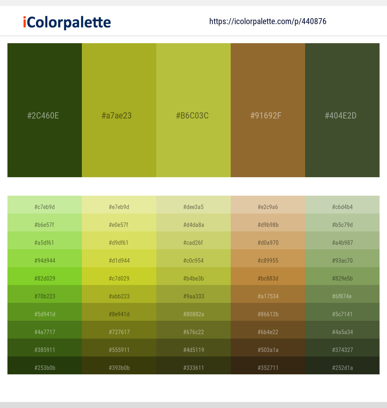 Clover – Citron – Earls Green – Potters Clay – Woodland Color scheme