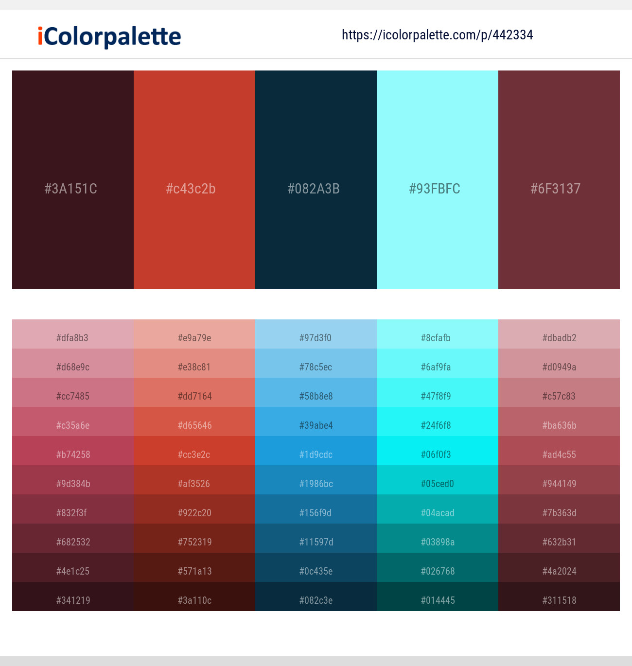 Tamarind – Persian Red – Tiber – Anakiwa – Buccaneer Color scheme