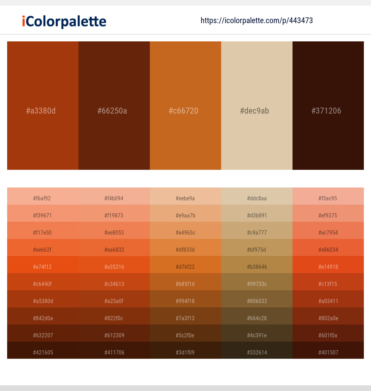 Rust – Cioccolato – Piper – Sapling – Rebel Color scheme