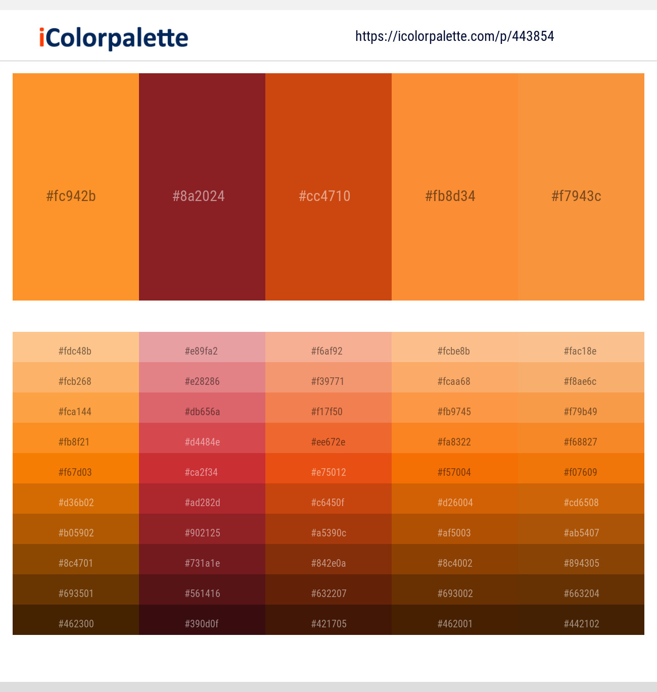 Sea Buckthorn – Old Brick – Tia Maria – Neon Carrot – Sea Buckthorn Color scheme