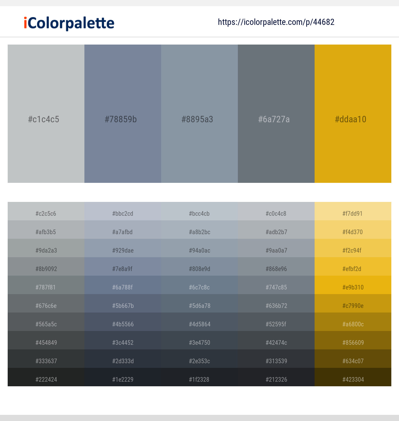 Silver Sand – Slate Gray – Regent Gray – Nevada – Galliano Color scheme