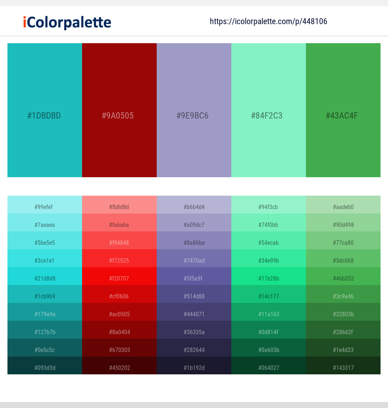 Latest Color Schemes with Dark And Light Green Color combinations | 2022 | iColorpalette