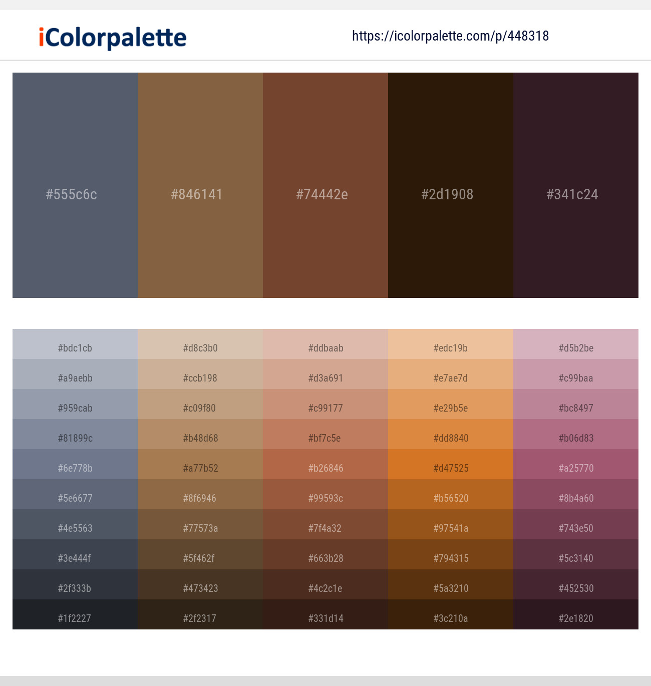 Shuttle Gray – Spicy Mix – Old Copper – Graphite – Jon Color scheme