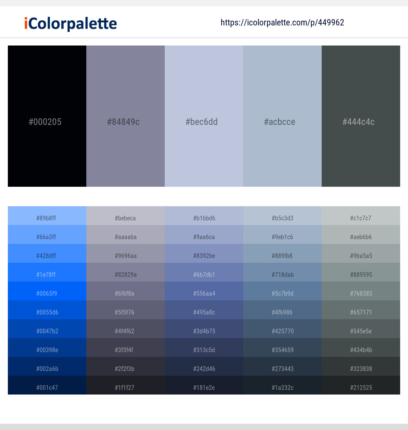 Blue Charcoal – Waterloo  – Pigeon Post – Casper – Cape Cod Color scheme