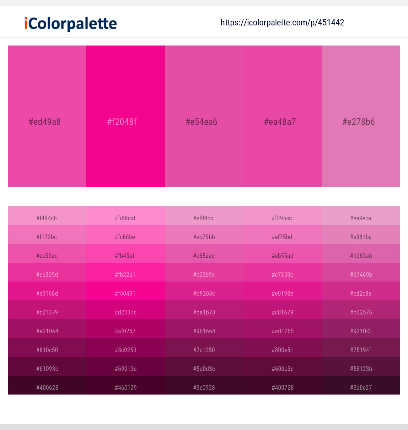 Brilliant Rose – Hollywood Cerise – Cerise – Brilliant Rose – Deep Blush Color scheme
