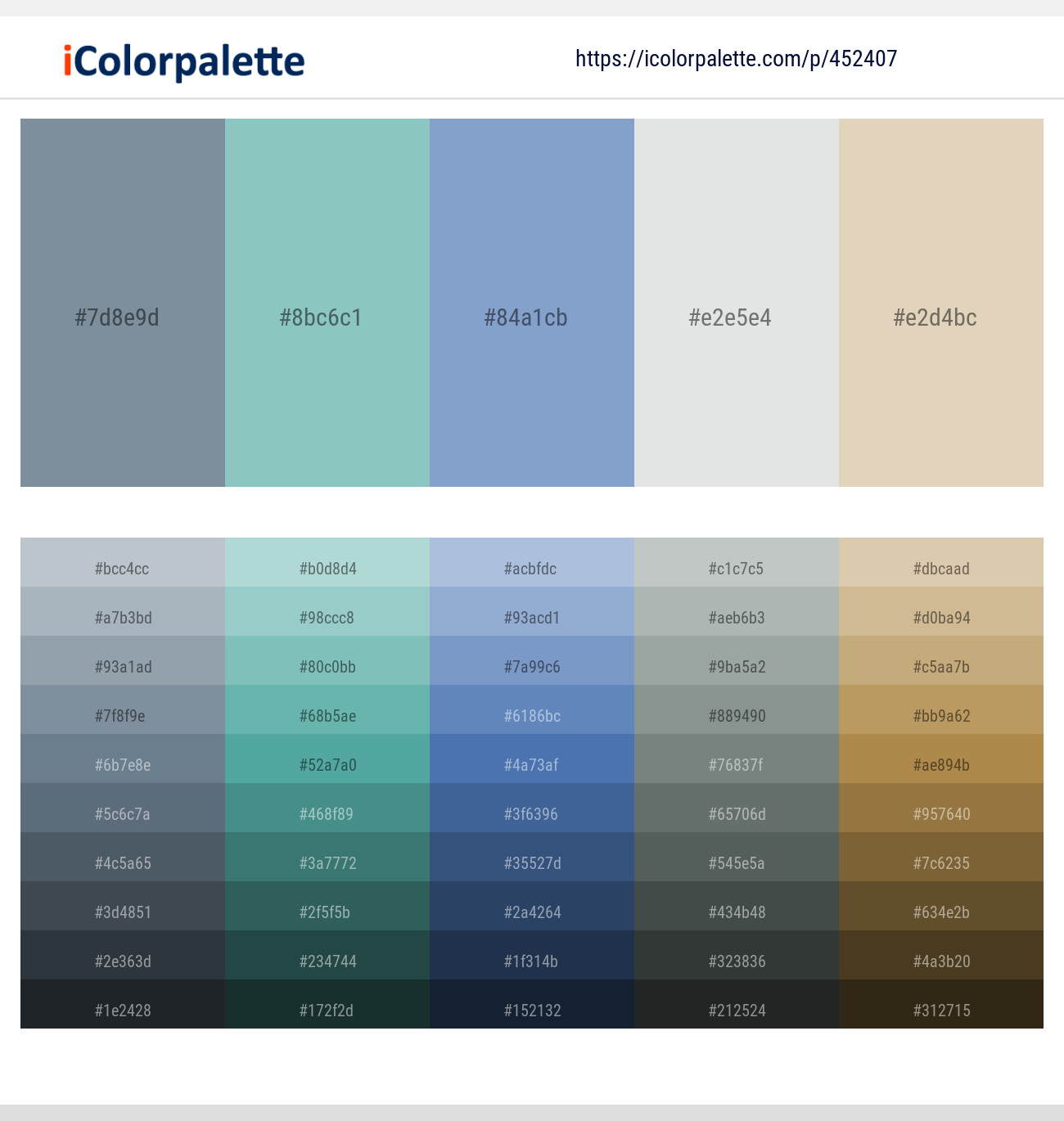 Regent Gray – Half Baked – Polo Blue – Black Haze – Bone Color scheme