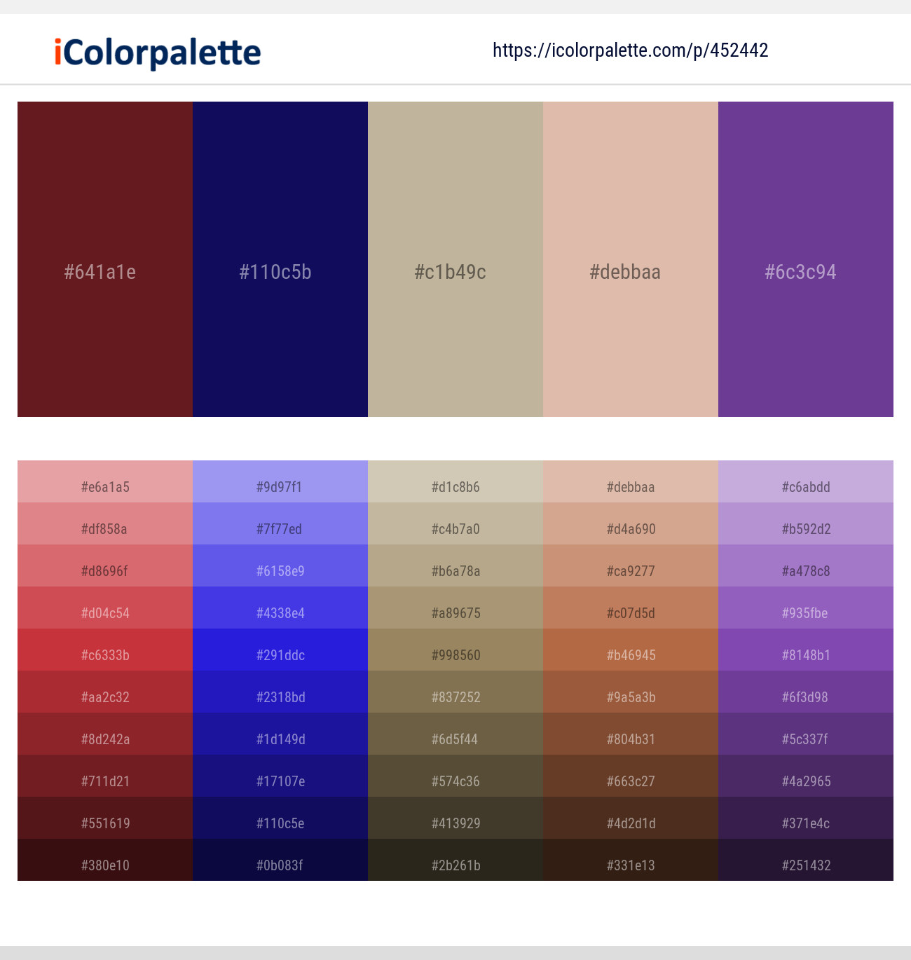 Persian Plum – Arapawa – Coral Reef – Cameo – Royal Purple Color scheme
