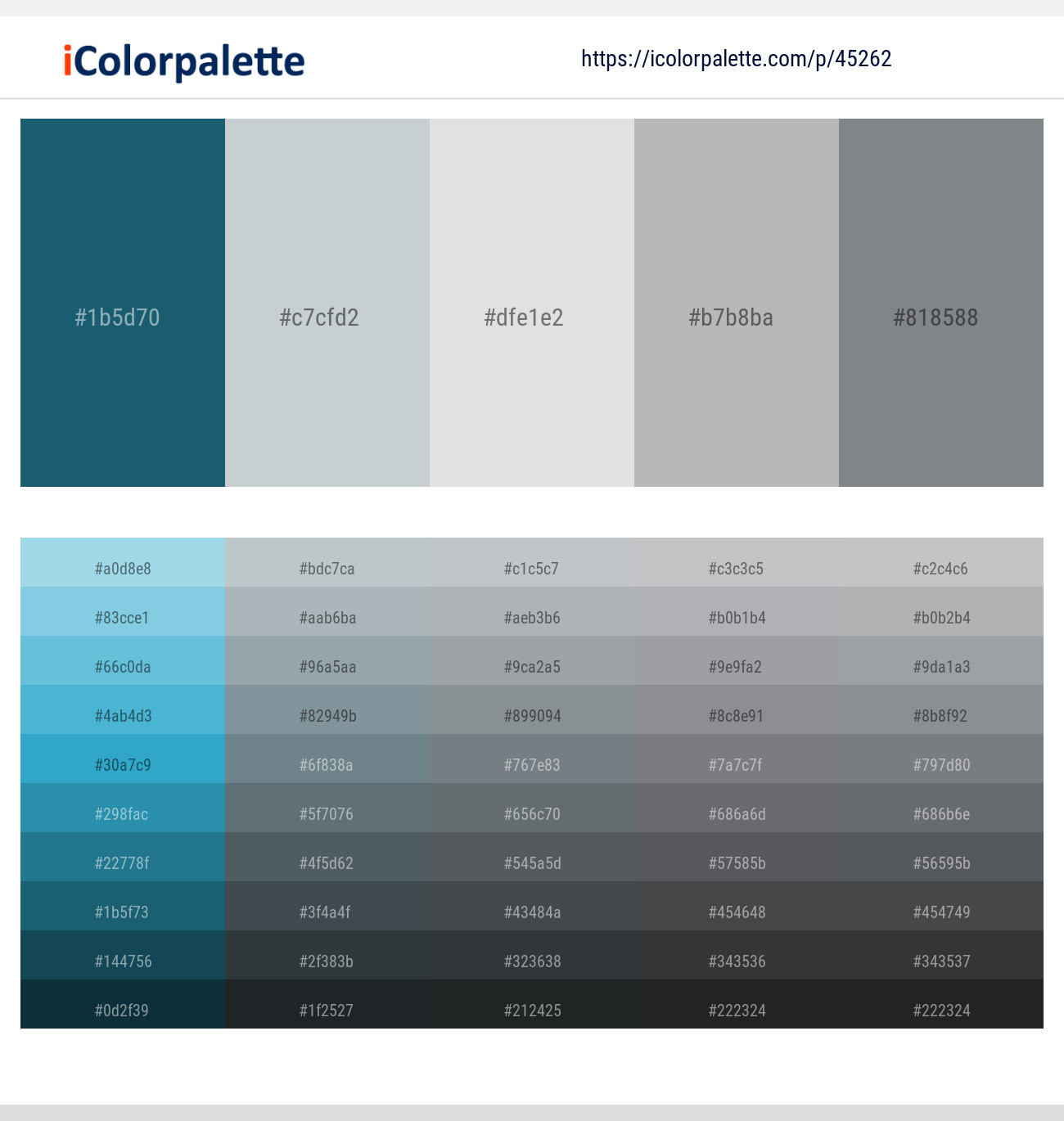Blumine – Tiara – Iron – Bombay – Oslo Gray Color scheme