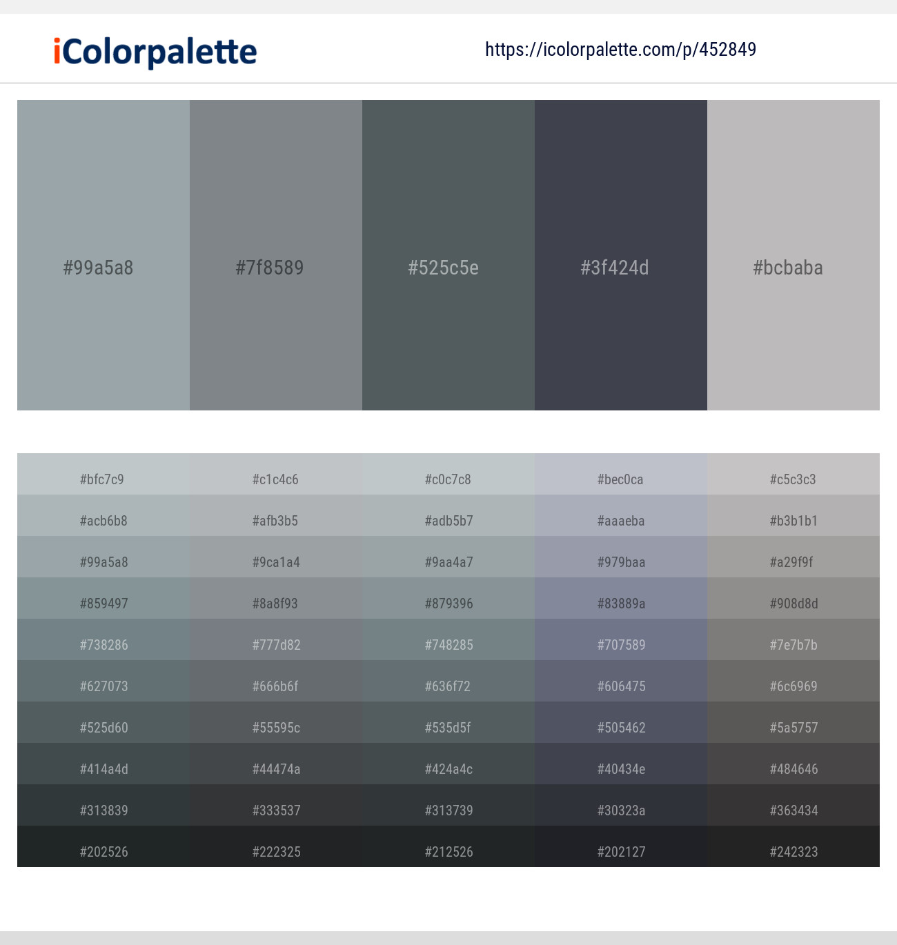 Hit Gray – Oslo Gray – Abbey – Mako – Silver Color scheme
