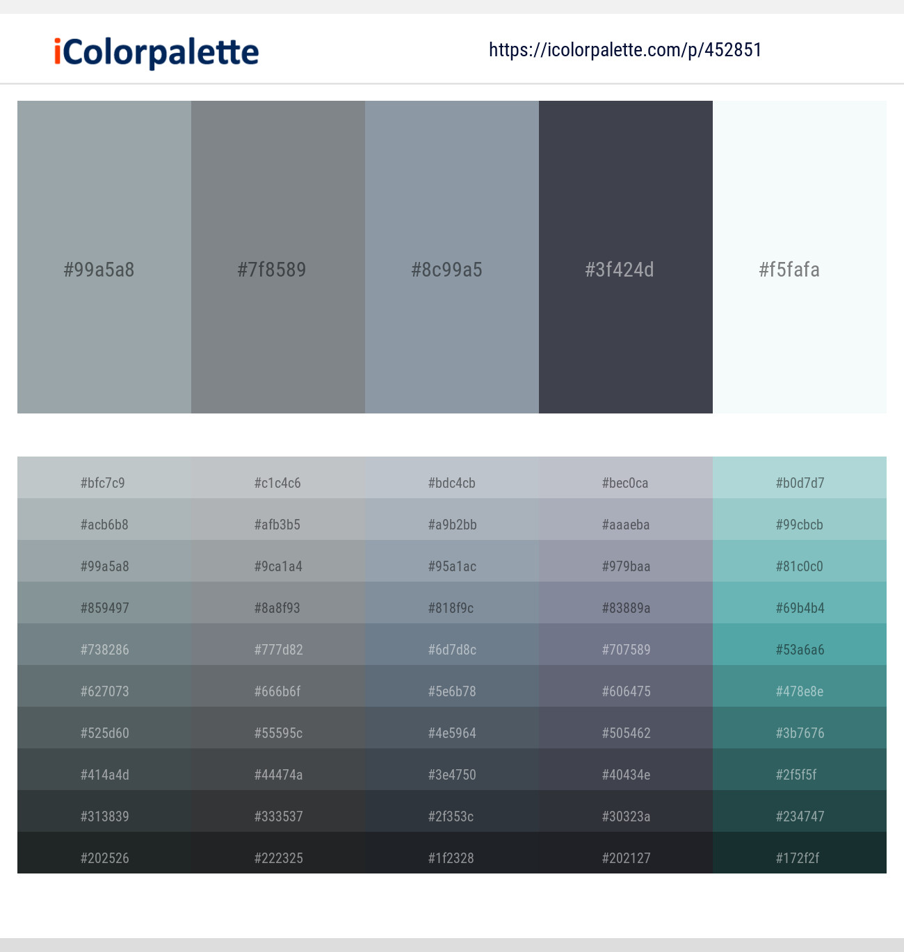 Hit Gray – Oslo Gray – Regent Gray – Mako – Catskill White Color scheme