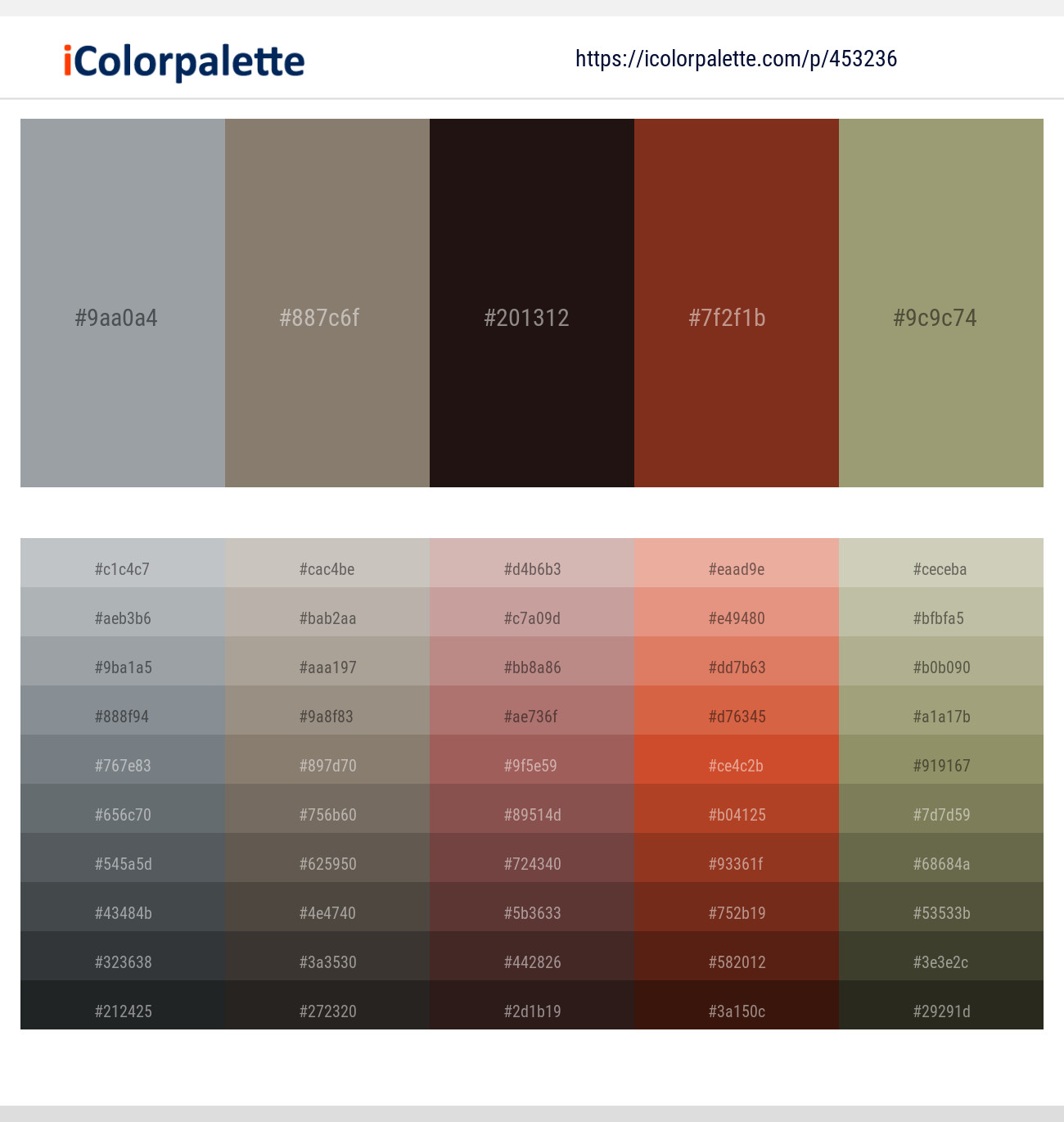 Gray Chateau – Makara – Gondola – Mocha – Gurkha Color scheme