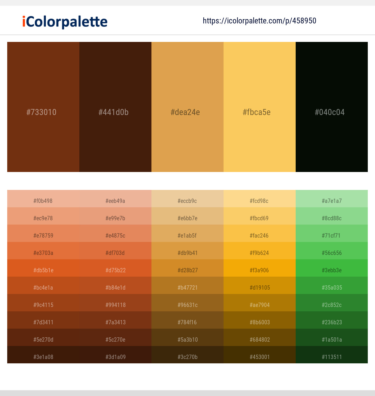 Pueblo – Van Cleef – Anzac – Saffron Mango – Black Bean Color scheme