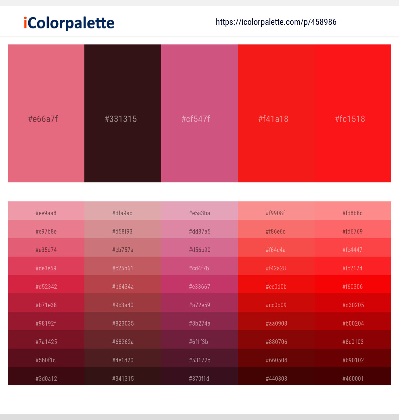 Sunglo – Tamarind – Mulberry – Torch Red – Torch Red Color scheme