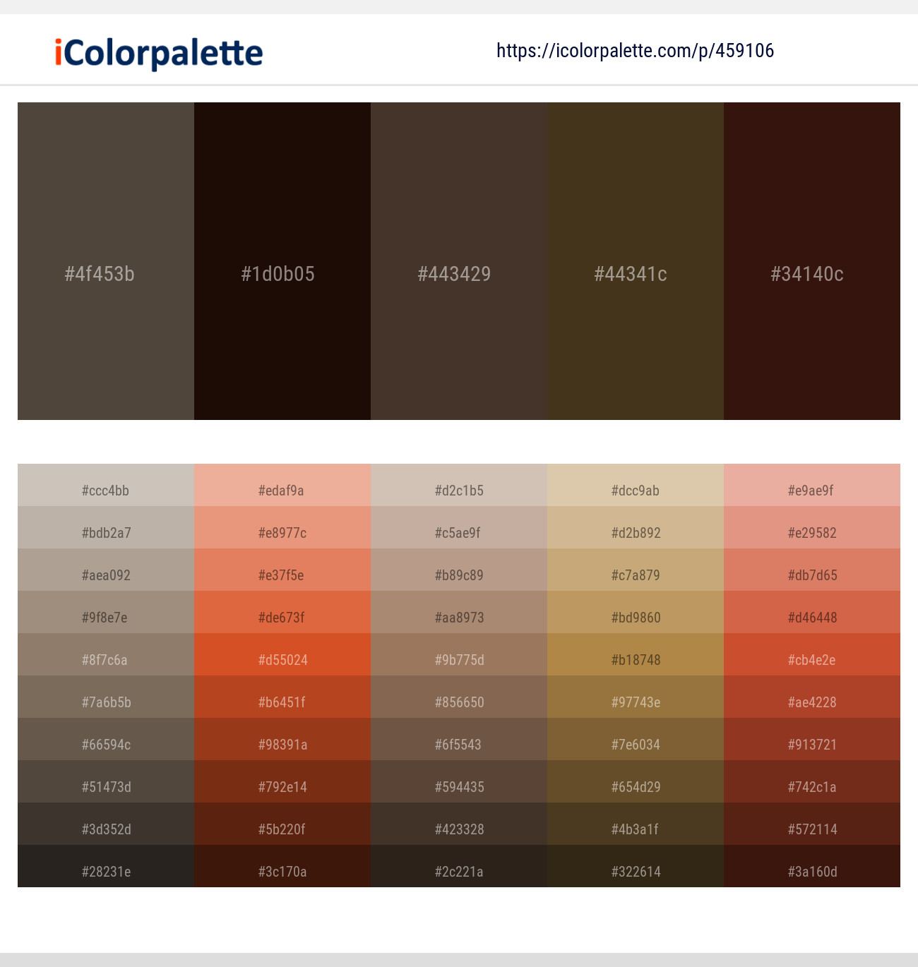 Taupe – Graphite – English Walnut – Metallic Bronze – Paco Color scheme