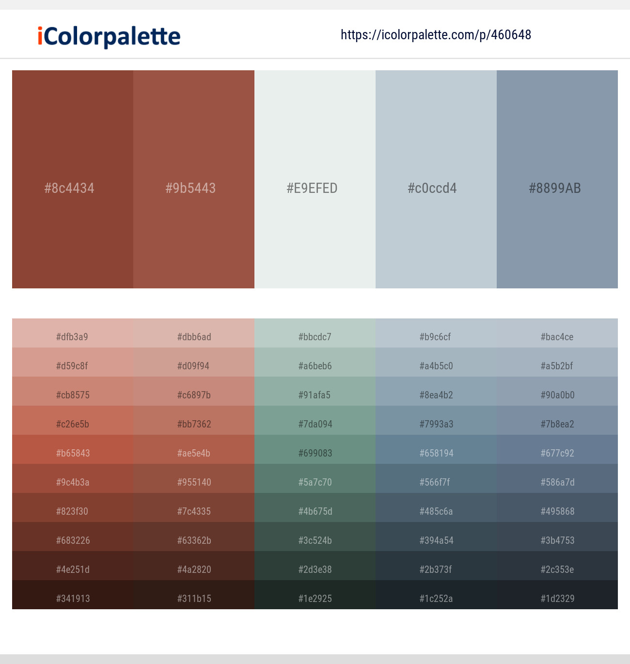 El Salva – Sepia Skin – Porcelain – Loblolly – Bali Hai Color scheme