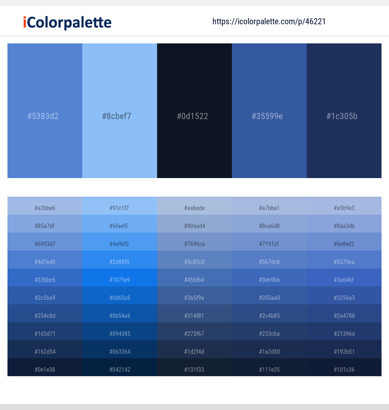 Havelock Blue – Malibu – Ebony – Azure – Cello Color scheme