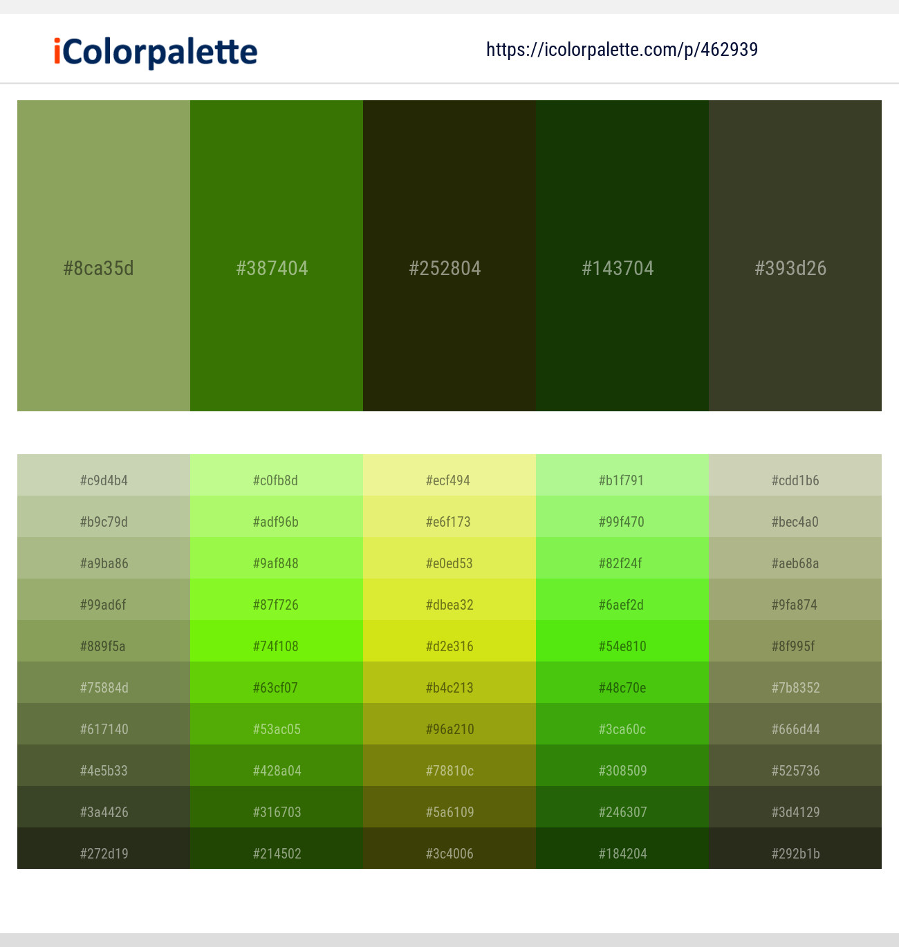 44 Latest Color Schemes with Green And Dark Olive Green Color tone  combinations, 2024