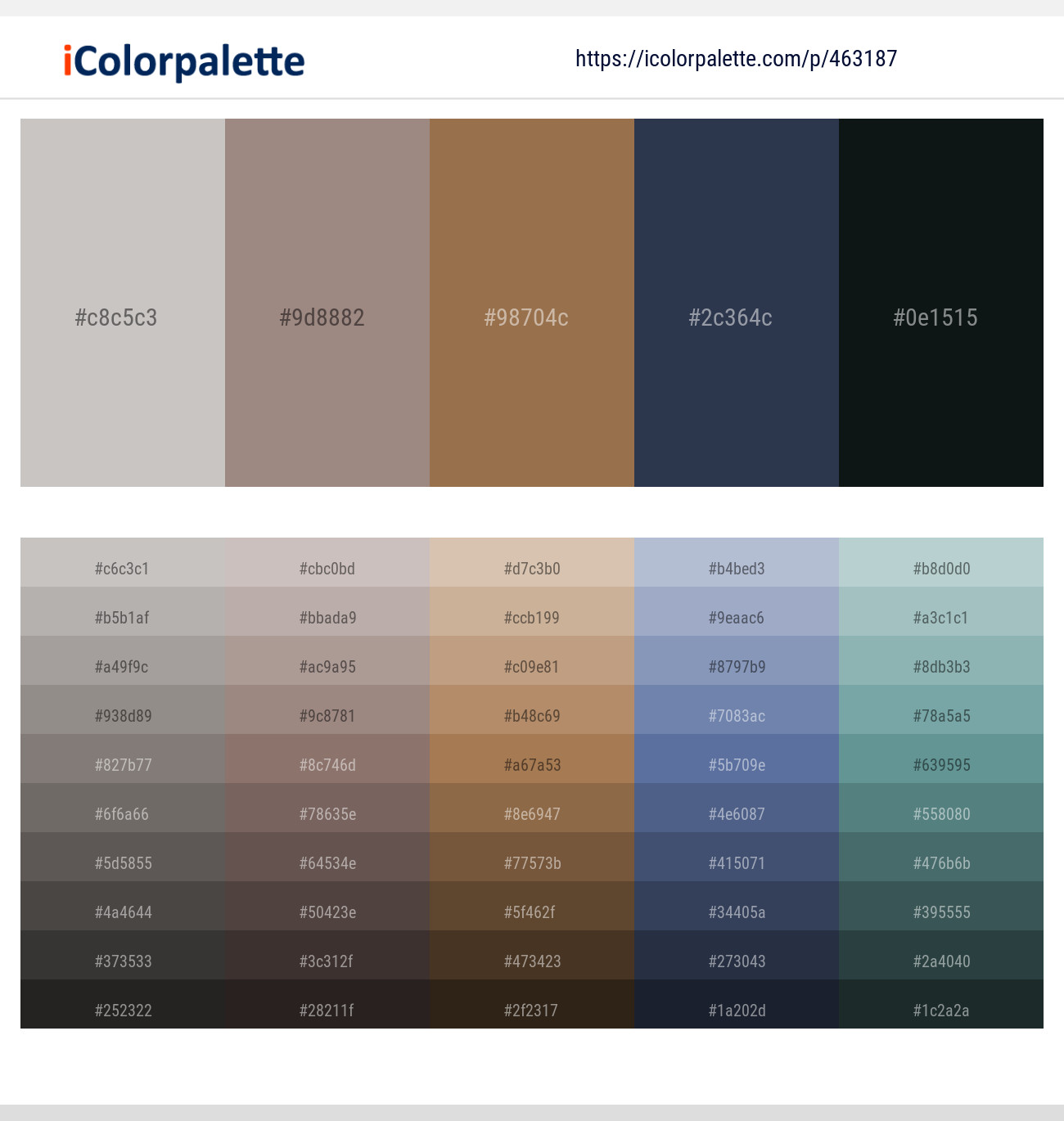 Cloud – Pharlap – Cape Palliser – Pickled Bluewood – Black Color scheme