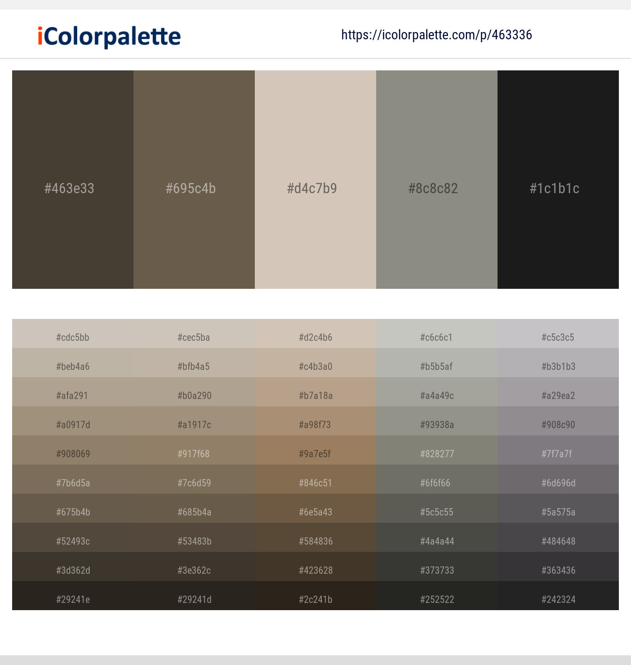Taupe – Soya Bean – Soft Amber – Bitter – Thunder Color scheme