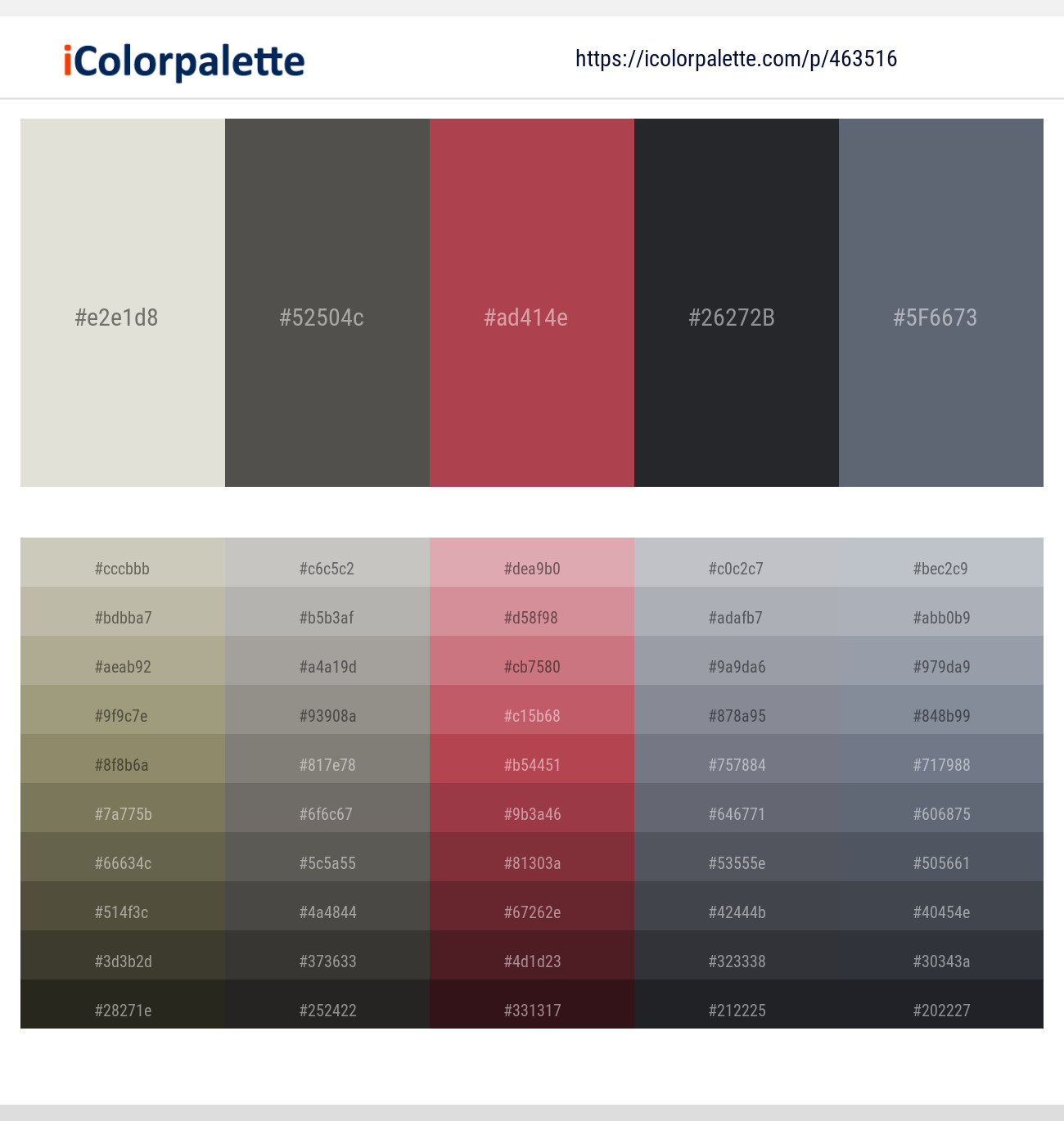 Westar – Fuscous Gray – Apple Blossom – Shark – Shuttle Gray Color scheme