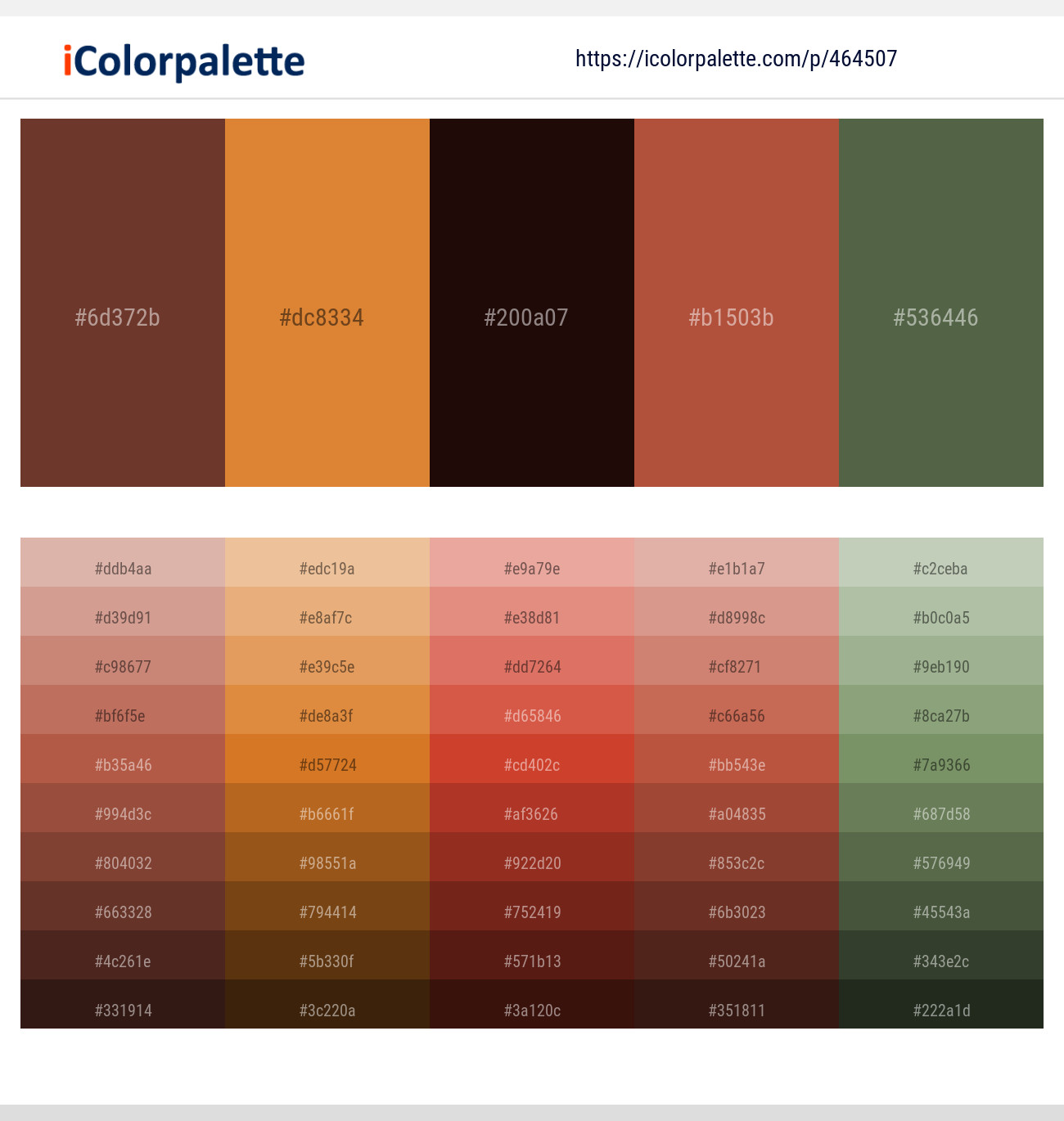 Spice – Brandy Punch – Graphite – Brown Rust – Axolotl Color scheme