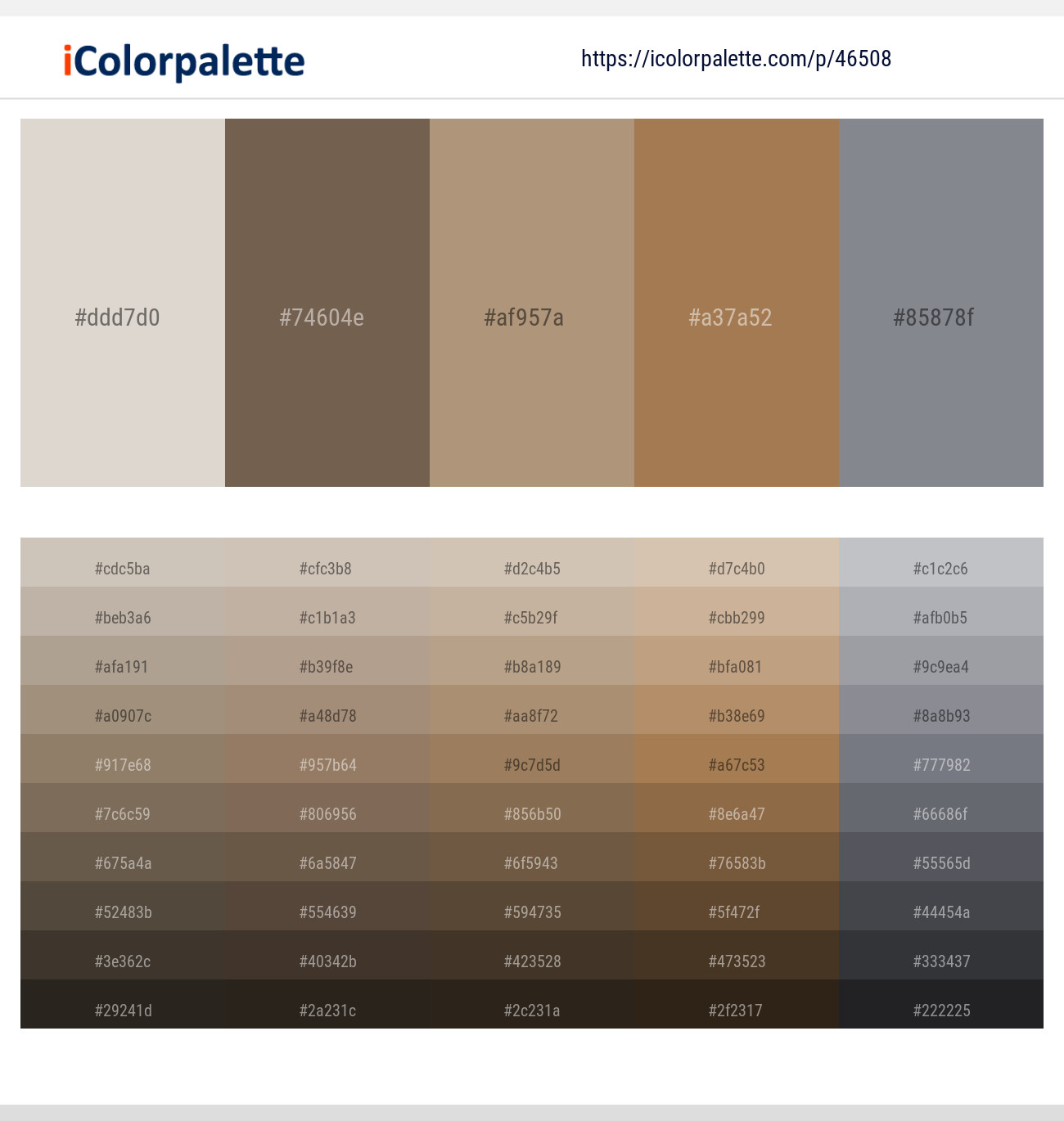 Westar – Roman Coffee – Sandrift – Limed Oak – Oslo Gray Color scheme