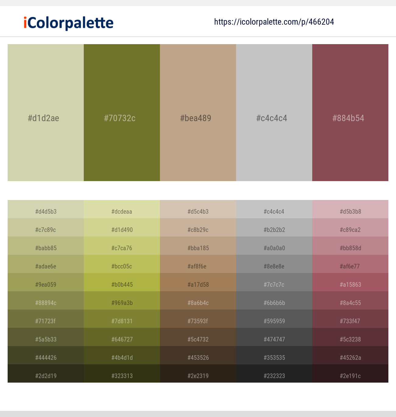 Green Mist – Crete – Indian Khaki – Silver – Copper Rust Color scheme