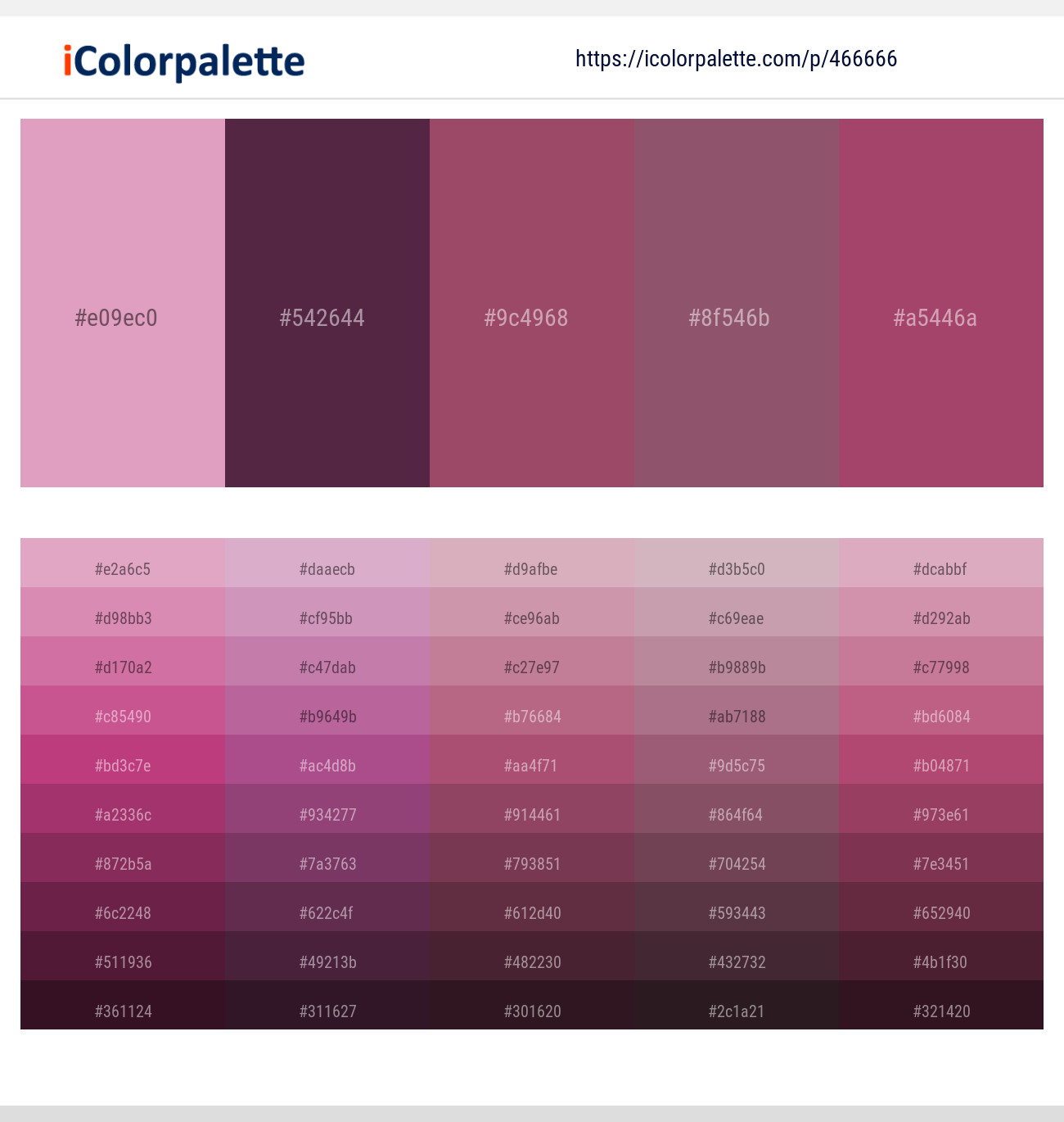 Light Orchid – Finn – Cannon Pink – Au Chico – Hippie Pink Color scheme