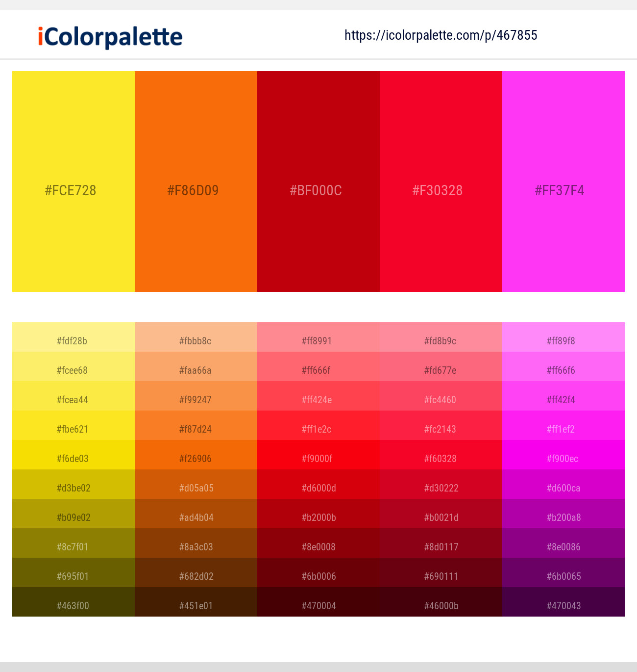 12 Latest Color Schemes with Red Fuchsia Color tone combinations | 2023 | iColorpalette