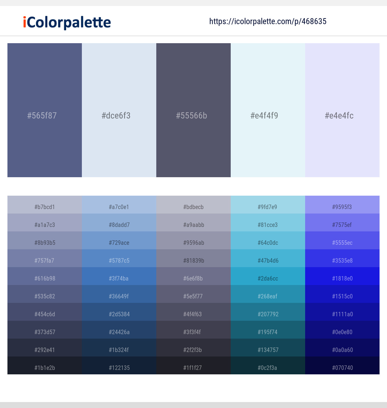 Waikawa Gray – Link Water – Comet – Polar – Selago Color scheme