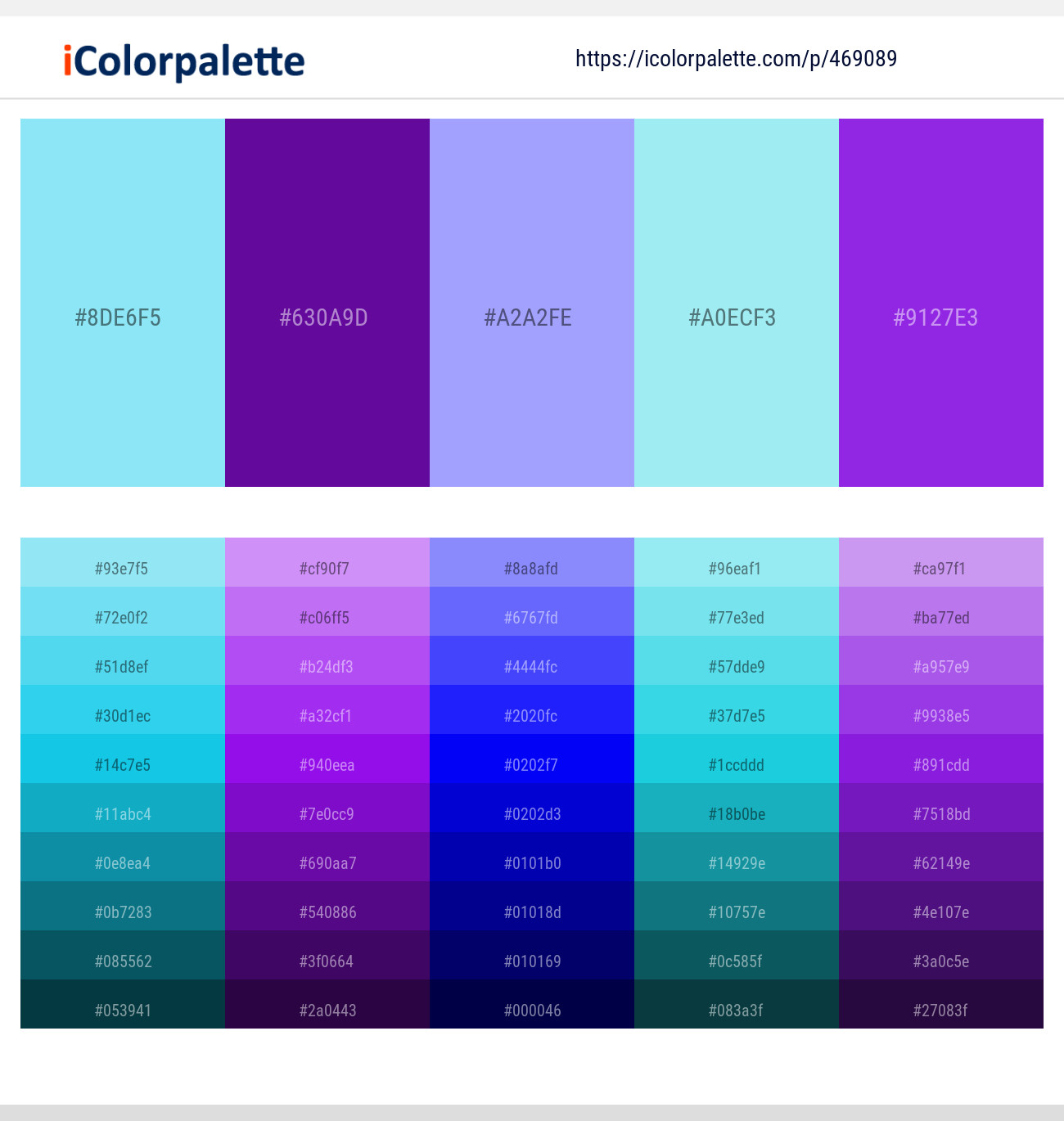 11 Latest Color Schemes with Light Sky Blue And Indigo Color tone ...