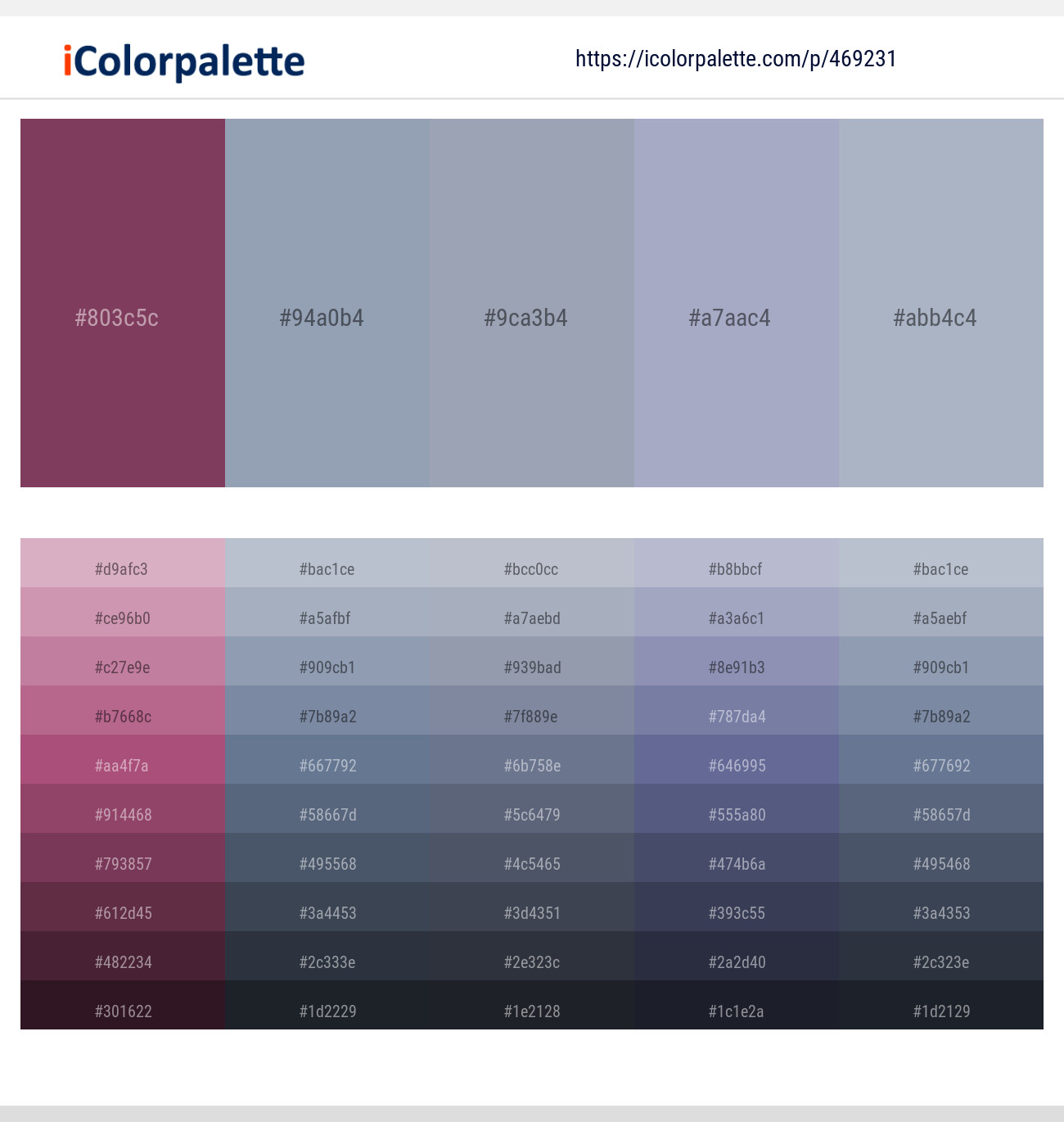 Cosmic – Gull Gray – Santas Gray – Cadet Blue – Cadet Blue Color scheme
