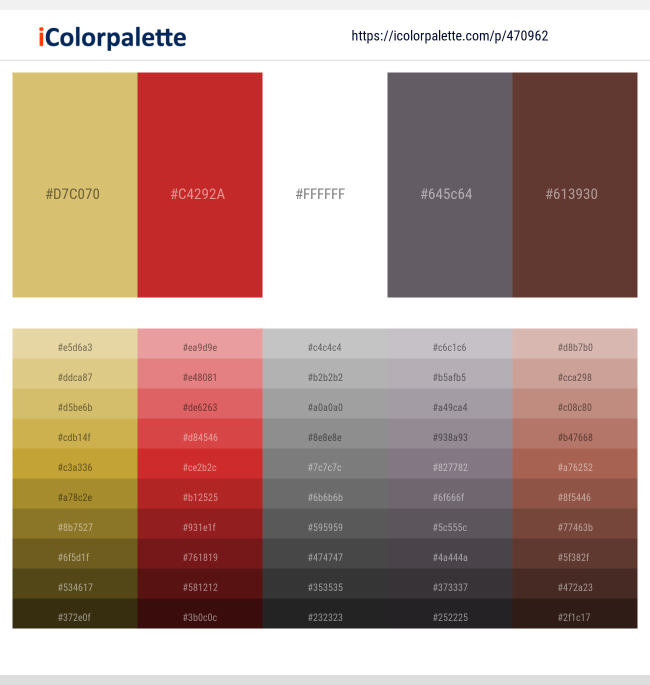 Tacha – Tall Poppy – White – Old Lavender – Quincy Color scheme