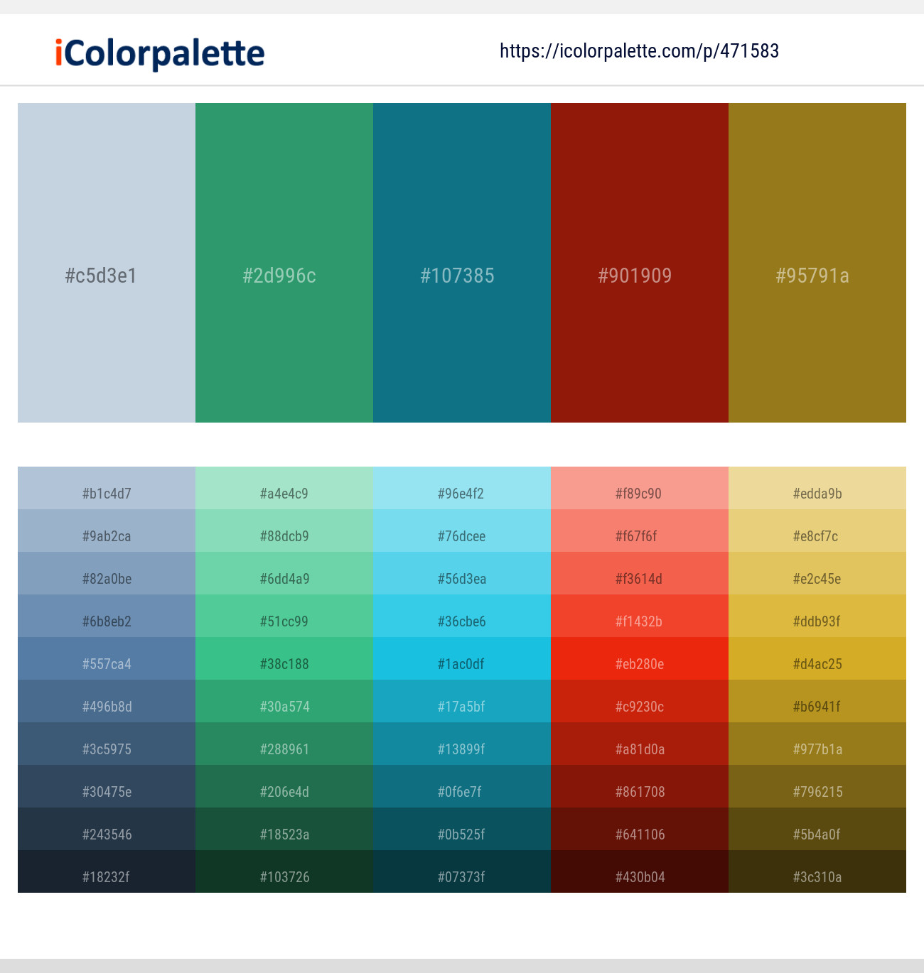 Botticelli – Eucalyptus – Surfie Green – Totem Pole – Hacienda Color scheme