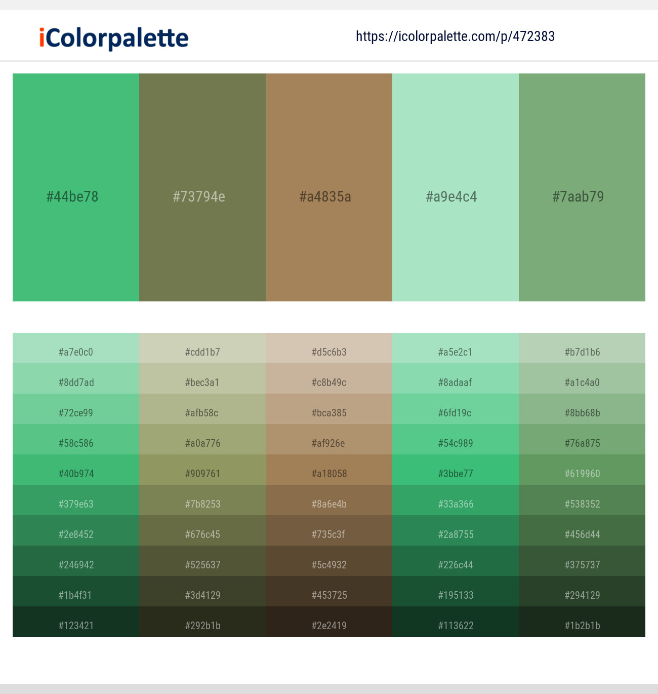 Emerald – Go Ben – Barley Corn – Padua – Amulet Color scheme