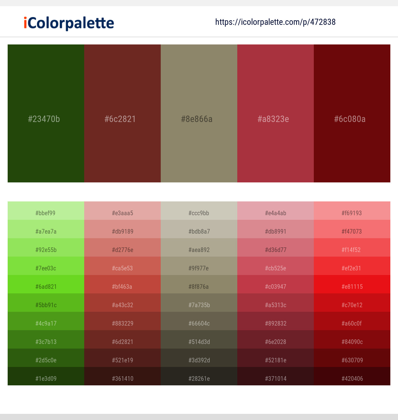 Green House – Metallic Copper – Olive Haze – Stiletto – Dark Burgundy Color scheme