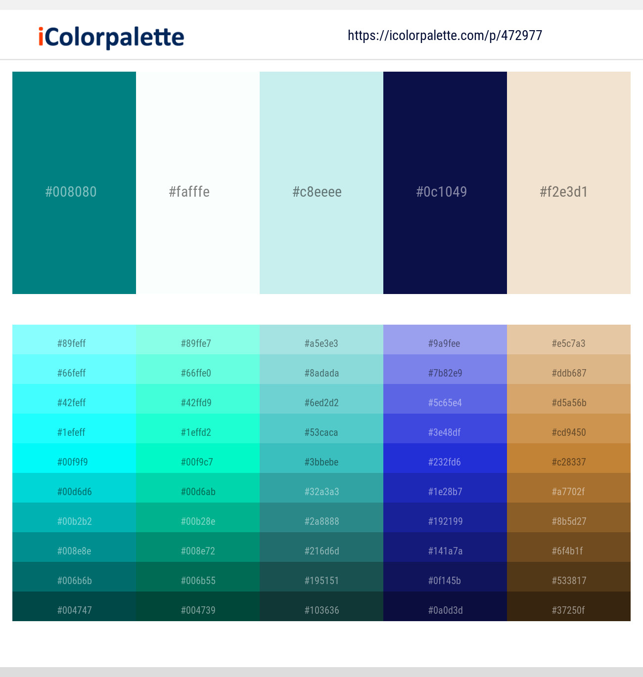 472977Teal – Dew – Iceberg – Violet – Parchment Color scheme