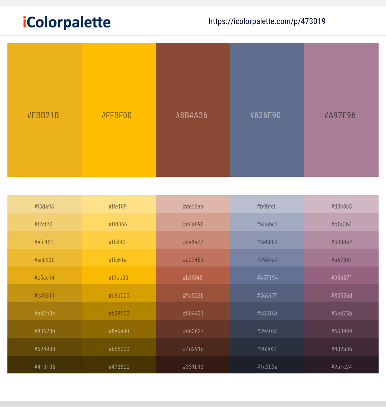 Fuel Yellow – Amber – Potters Clay – Lynch – Bouquet Color scheme