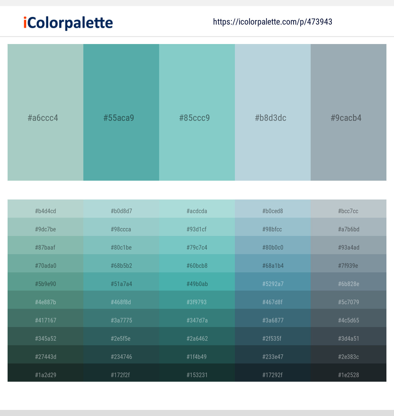 Opal – Tradewind – Half Baked – Ziggurat – Gull Gray Color scheme