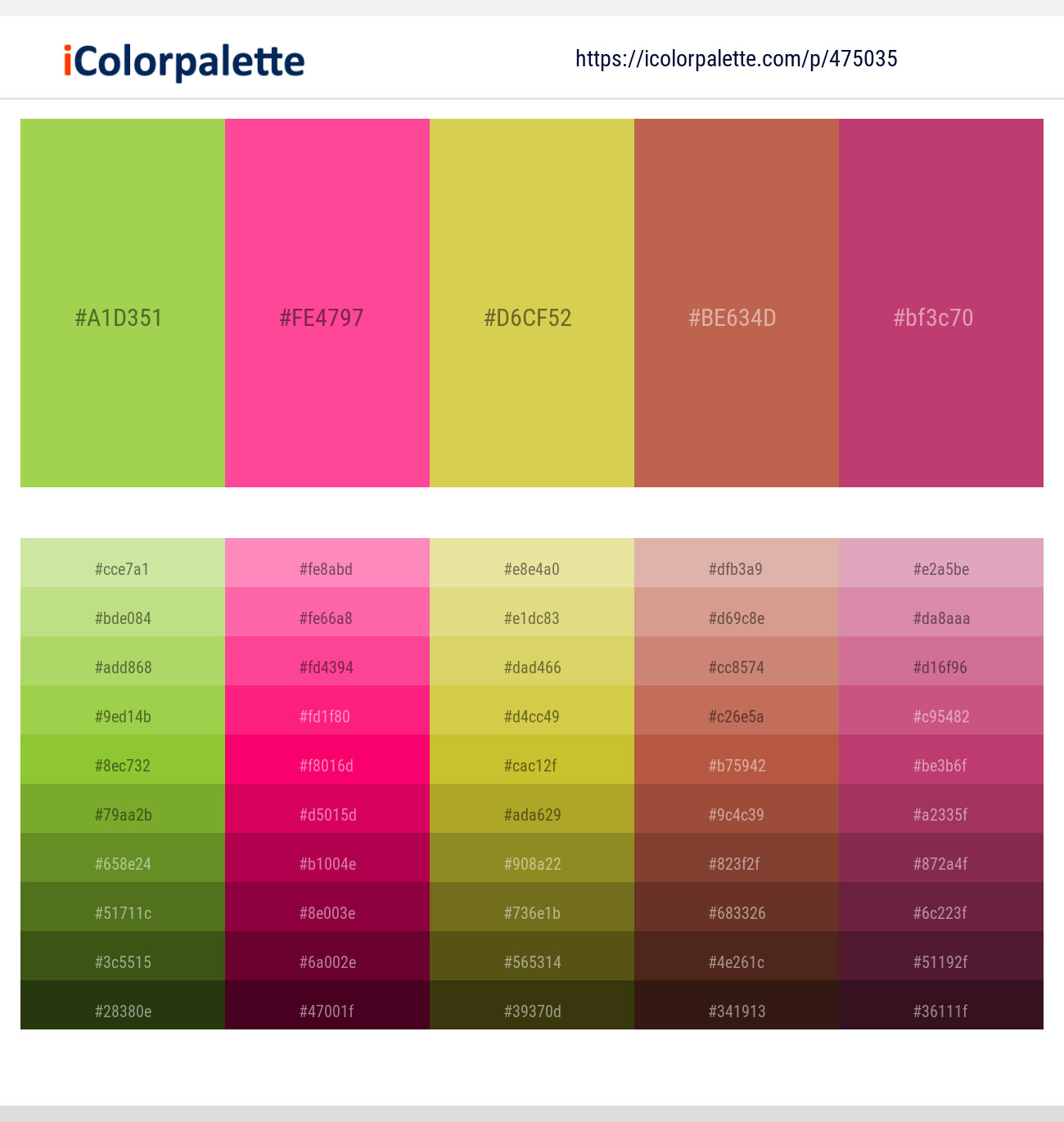 Conifer – Wild Strawberry – Tacha – Fuzzy Wuzzy Brown – Hibiscus Color scheme