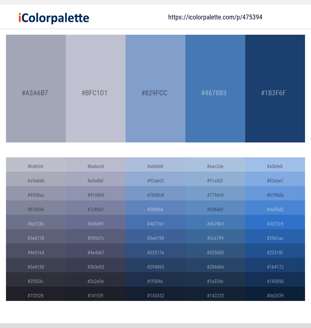 Santas Gray – Ghost – Polo Blue – Steel Blue – Biscay Color scheme