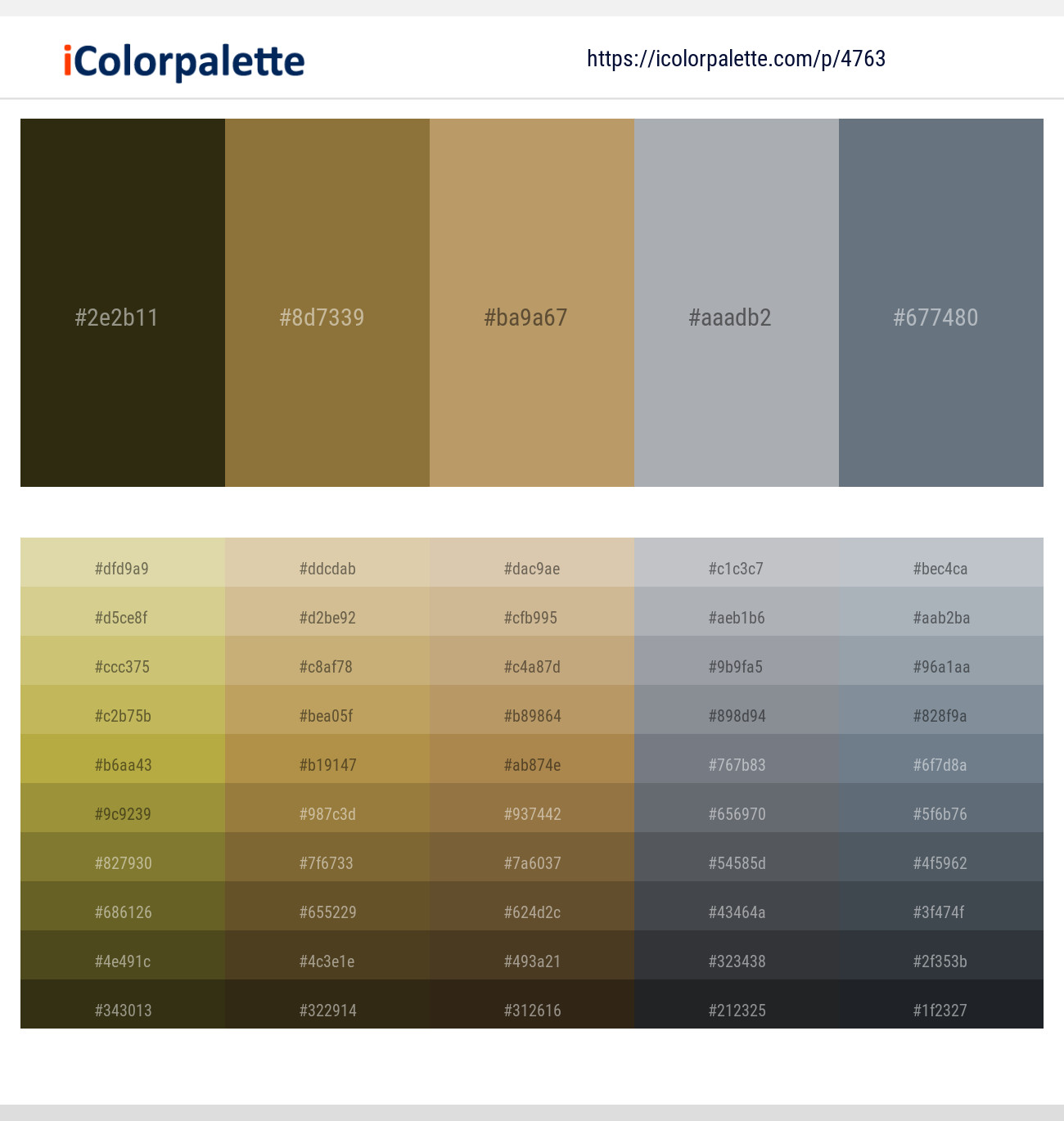 Mikado – Pesto – Muddy Waters – Aluminium – Pale Sky Color scheme