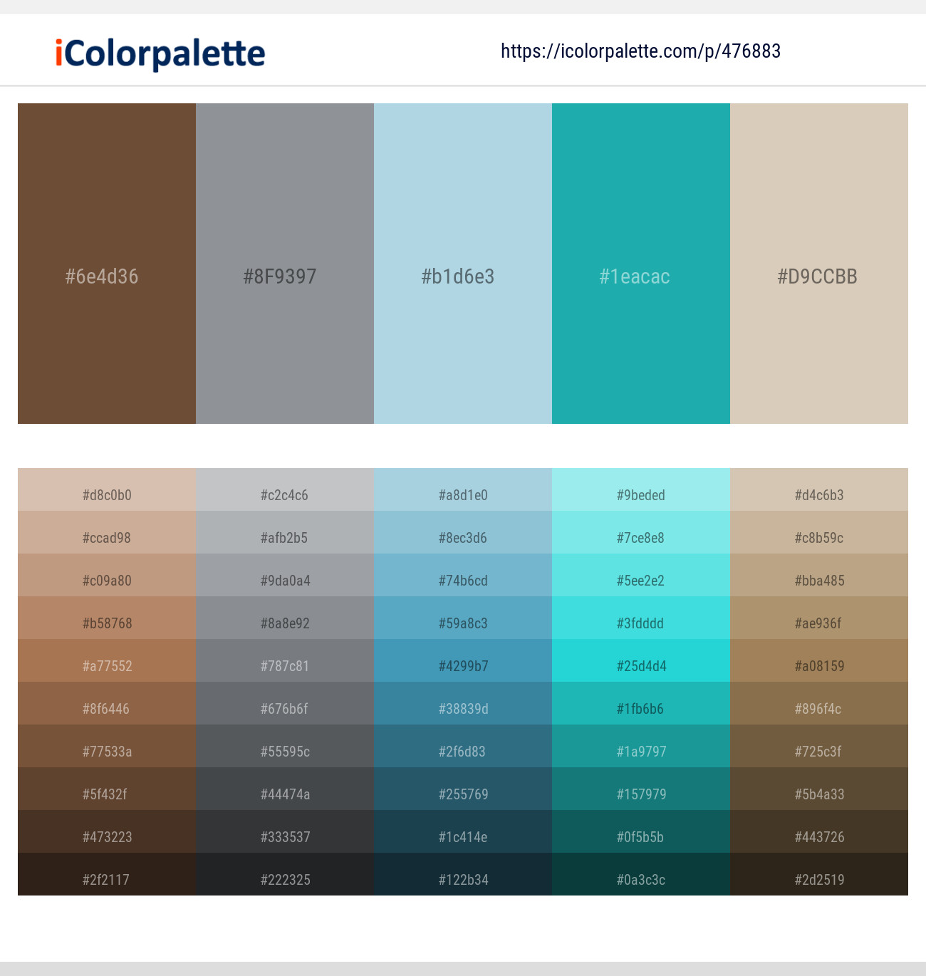 Shingle Fawn – Oslo Gray – Powder Blue – Eastern Blue – Soft Amber Color scheme