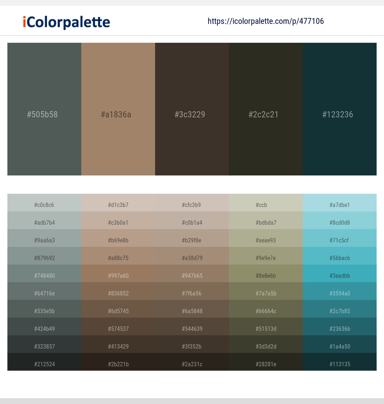 Nandor – Sandal – Taupe – Rangitoto – Firefly Color scheme