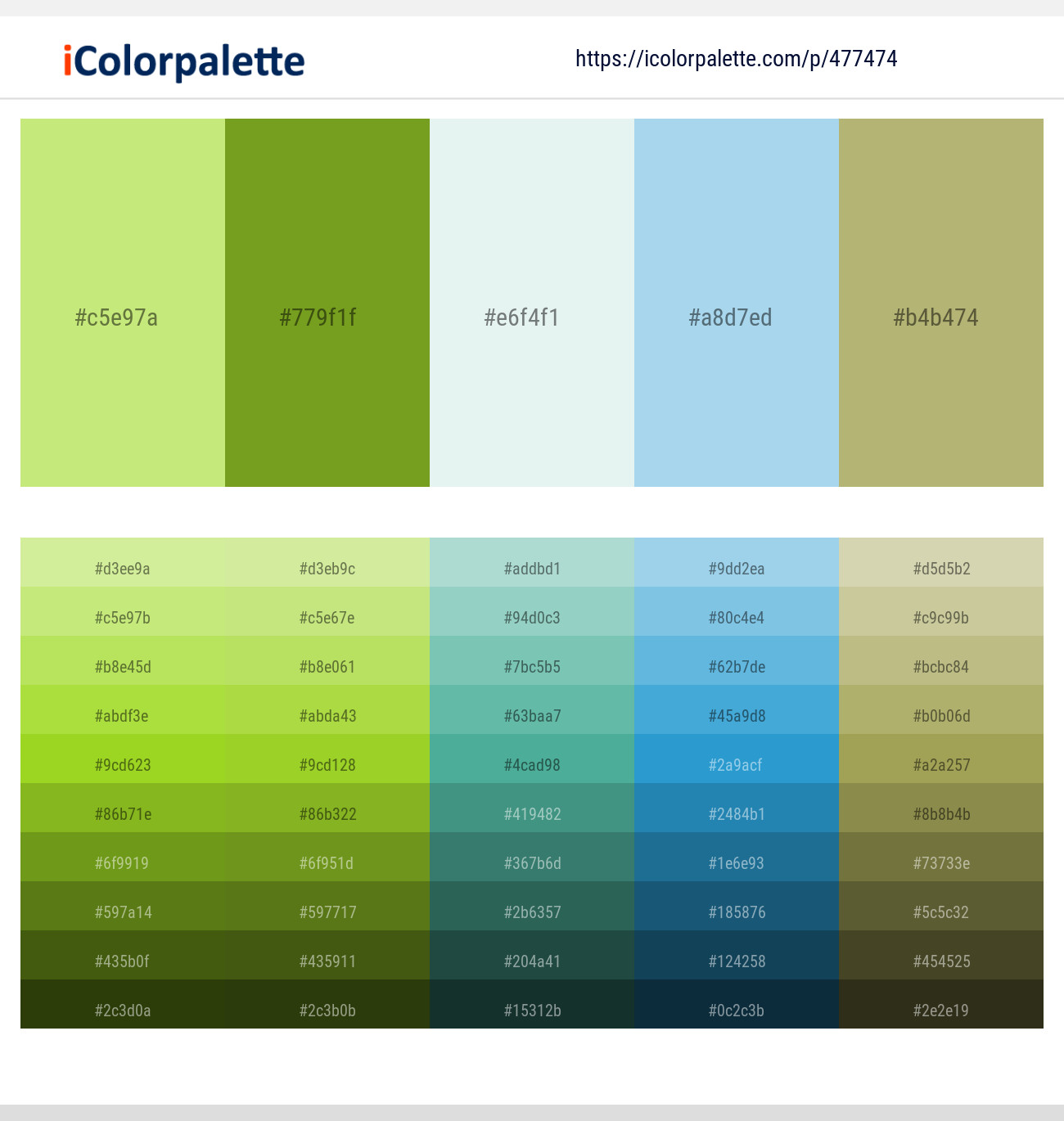 Sulu – Trendy Green – Aqua Squeeze – Blizzard Blue – Green Smoke Color scheme